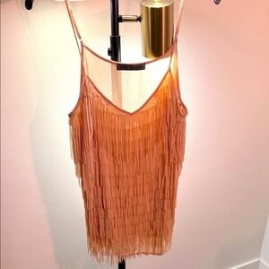 Macy & Taylor vibrant movement lightweight nude Fringe Camisole